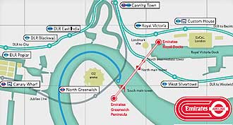 Emirates Air Line Map